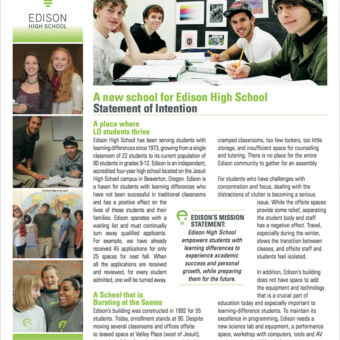 Edison High School fundraising letter